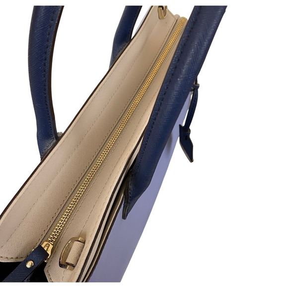 Kate Spade Cameron Street Colorblock Tote Lavender Cream Navy Leather – No Strap - Picture 8 of 11